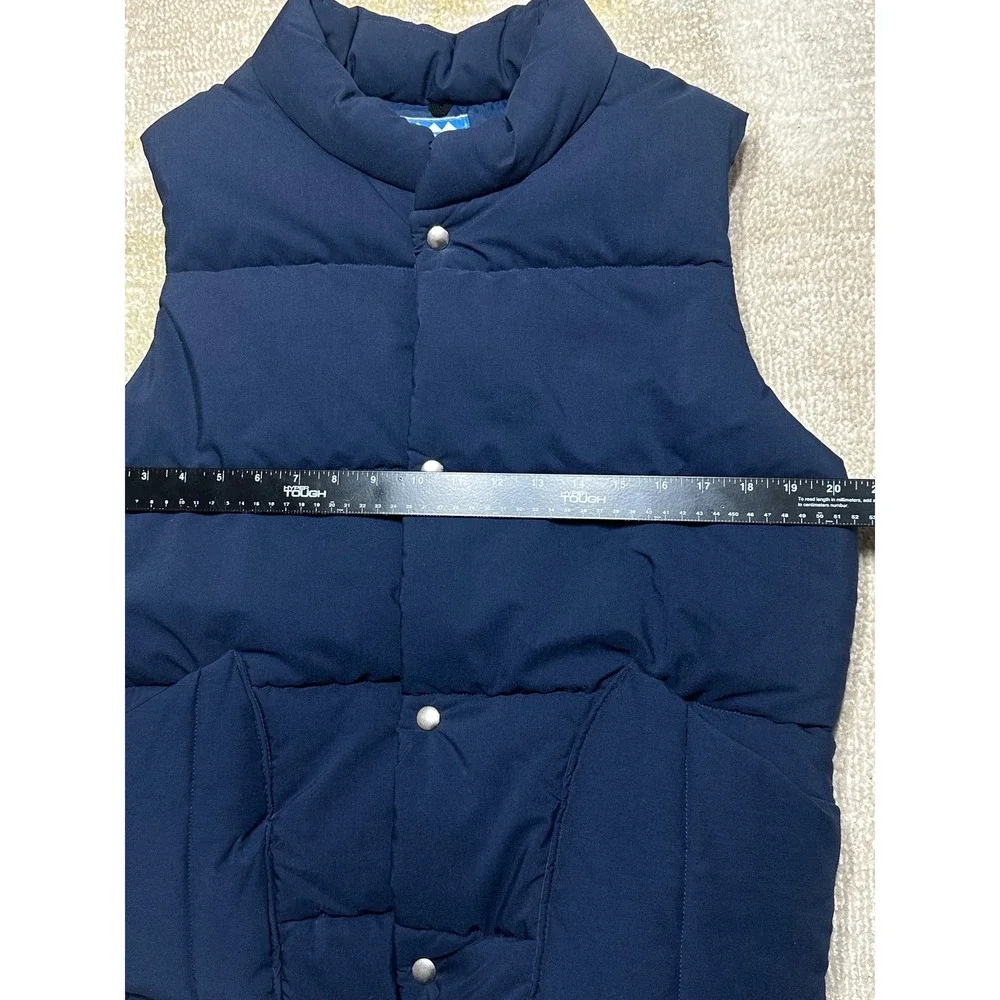 Vintage 80s 90s Hiker Puffer Vest Navy Blue Quilted Snap Front Mens Size M USA - Picture 3 of 5